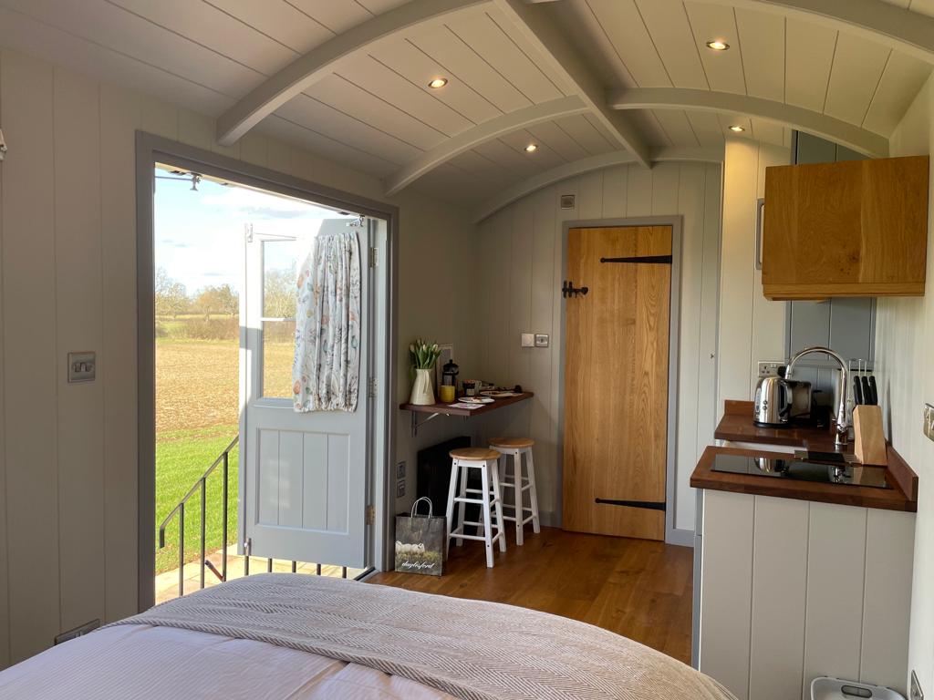 Inside one of our luxury huts
